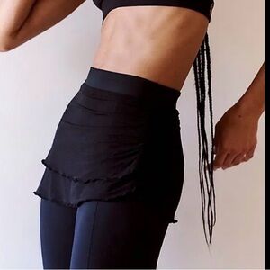 Free People Movement Black  Little Bit Of Love Wrap Leggings Skirt layer